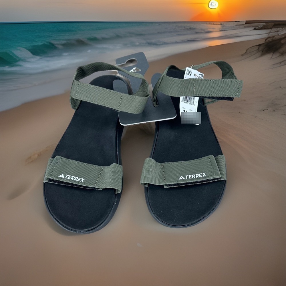 Mens Adidas Terrex Hydroterra‎ L Sport Sandals Olive Green Hiking Gorpcore 13/14